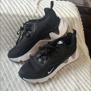 Nike Black and White Platform Trainer Sneakers